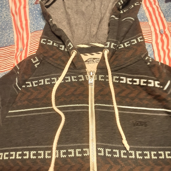 Vans Quarter Zip Tribal Print Hoodie Size M - Picture 2 of 4